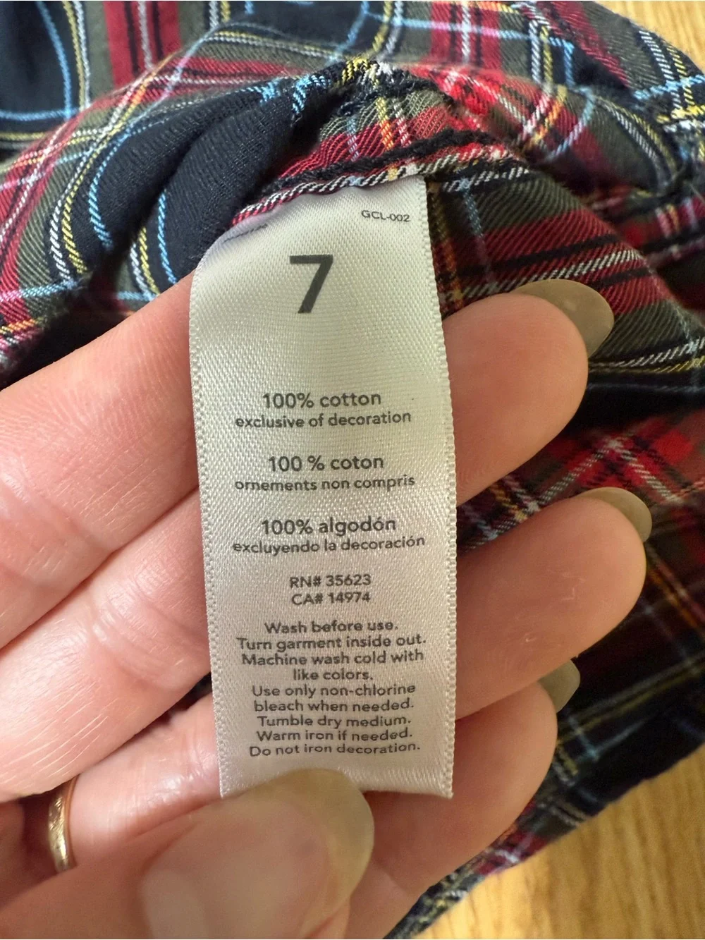 Carter's Boy's Red and Navy Plaid Button-Down Shirt - Size 7